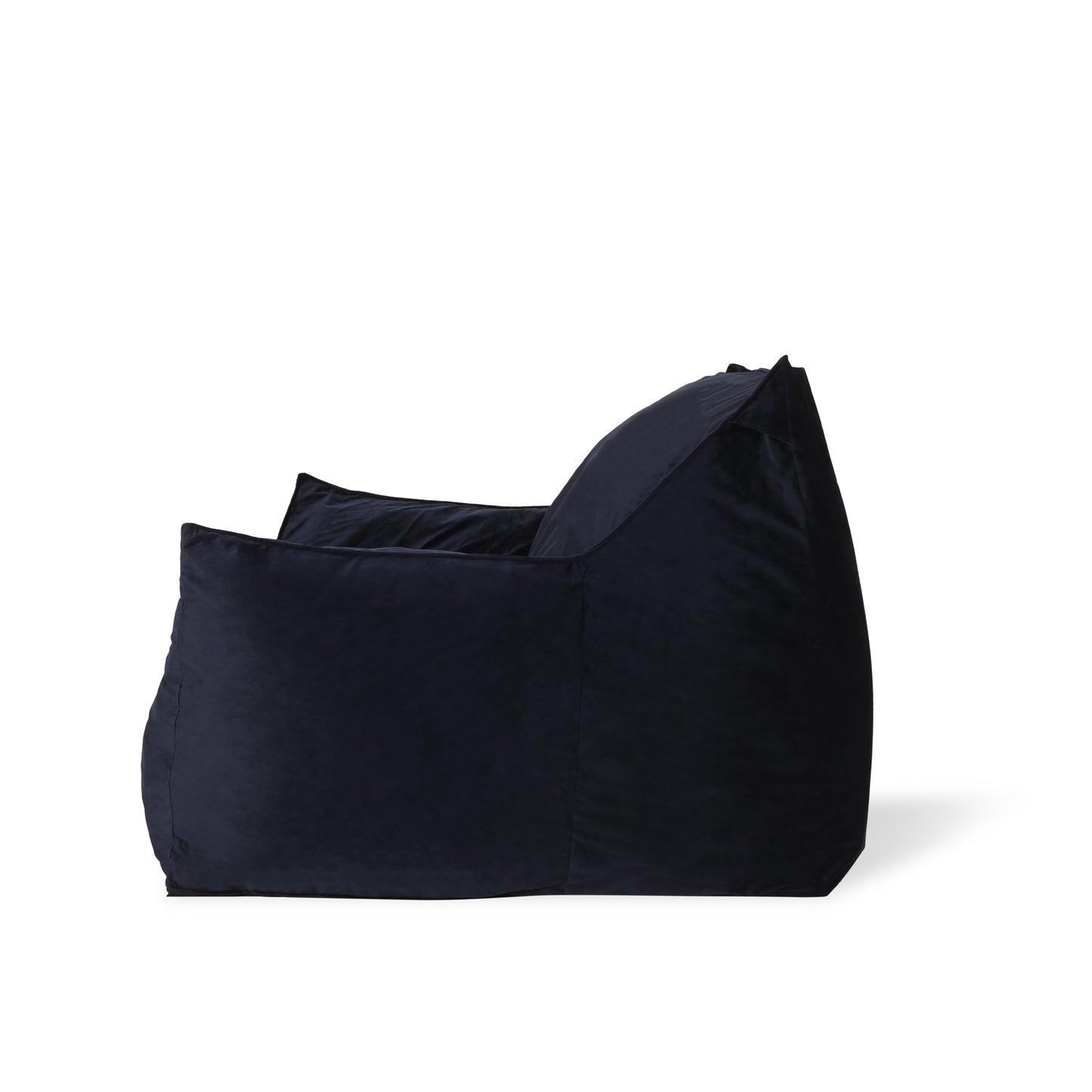 Allea Velveteen Bean Bag Chair with Armrests, Midnight Blue