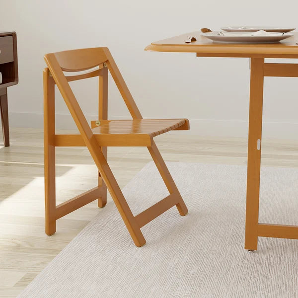 Ensemble de table à manger pliante moderne en bois massif de 57 po, 5 pièces, à abattant avec 4 chaises