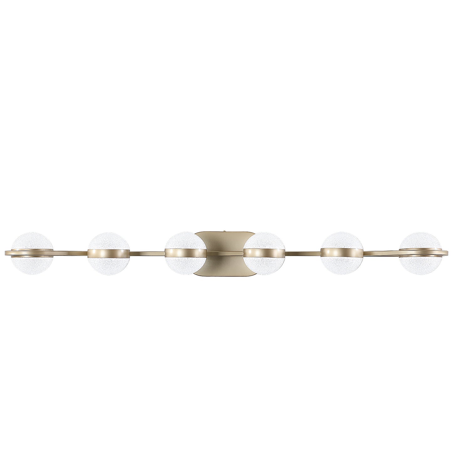 Champagne Gold Bathroom Vanity Light - 6-Bulb LED Wall Mounted Fixture with Stylish Acrylic Shades