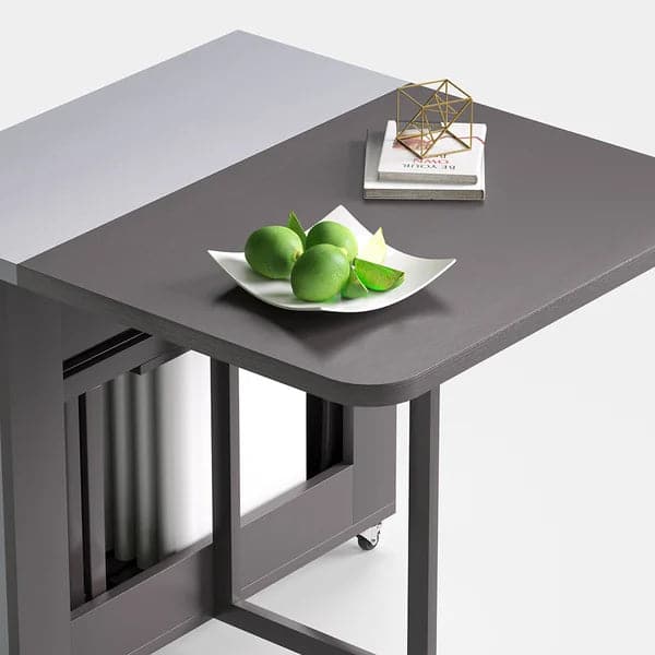 Ensemble de table à manger pliante en bois rectangulaire gris moderne de 59 po avec chaise, 5 pièces