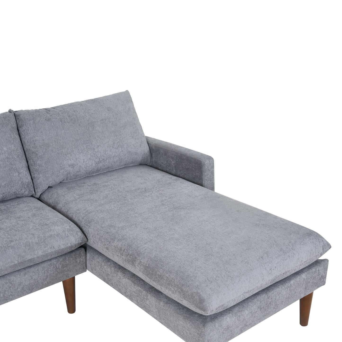 L-Shaped Sofa with Padded Cashmere: Multi-functional Design, Modern Luxury Appearance - Ideal for Living Rooms, Apartments - Easy Assembly & Maintenance,Grey