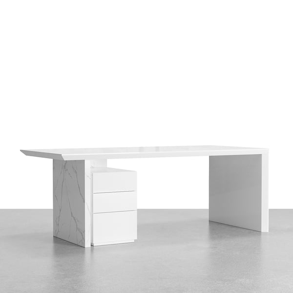 Modern Wooden Desk White Home Office Desk with Filing Cabinet