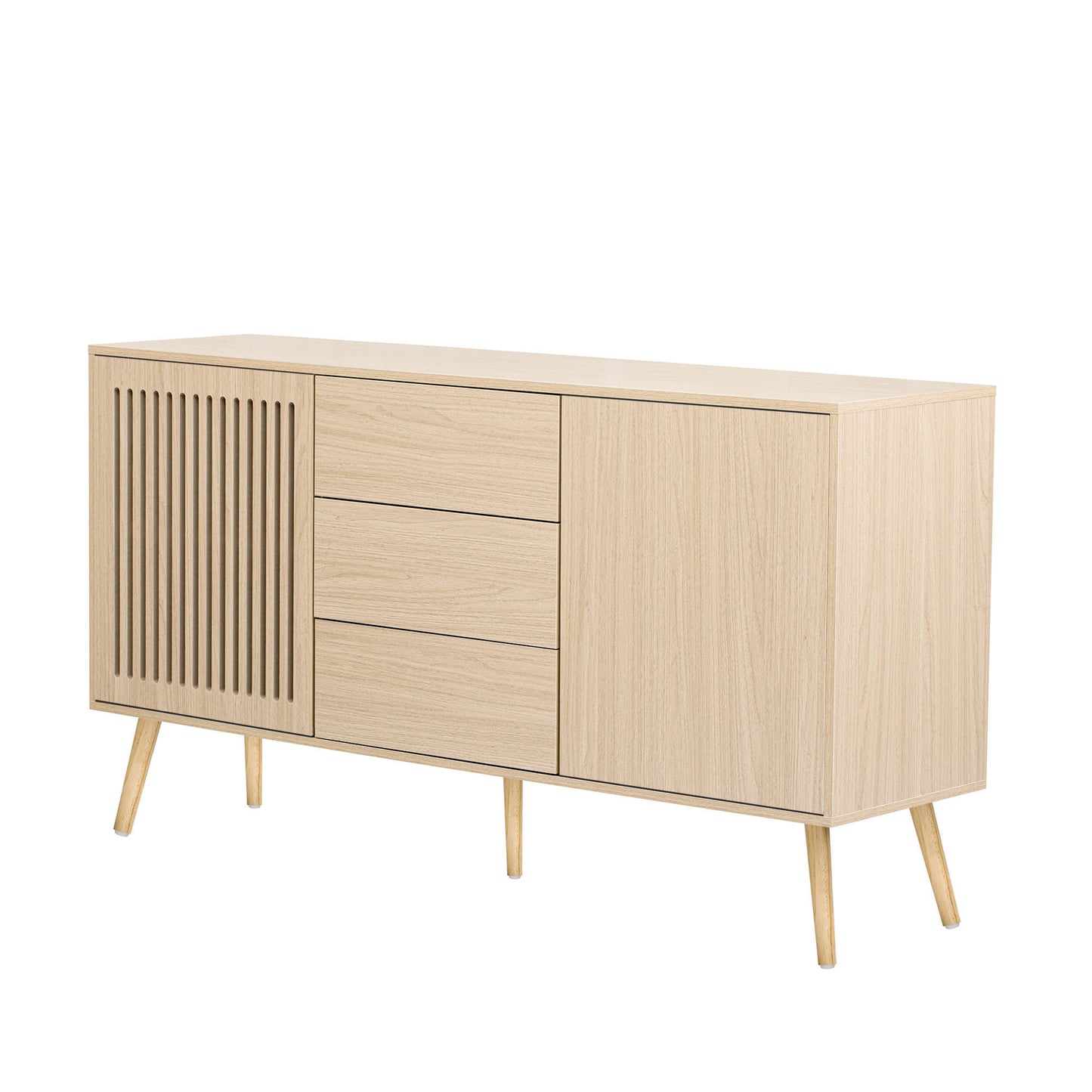 U_Style Modern Cabinet with 2 Doors and 3 Drawers, Suitable for Living Rooms, Studies, and Entrances.