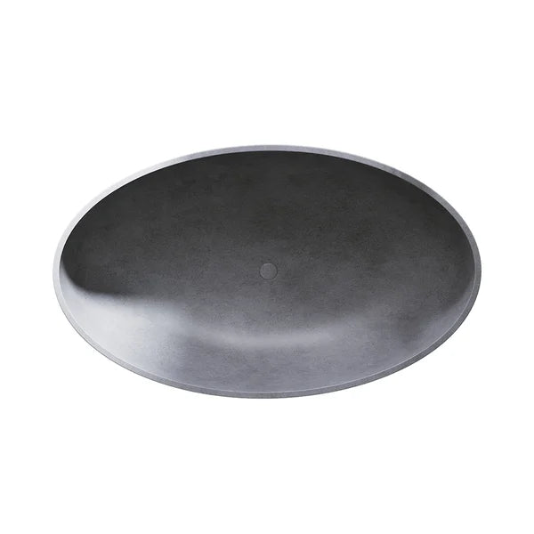 63" Industrial Concrete Soaking Bathtub Oval Cement Freestanding Bathtub in Gray