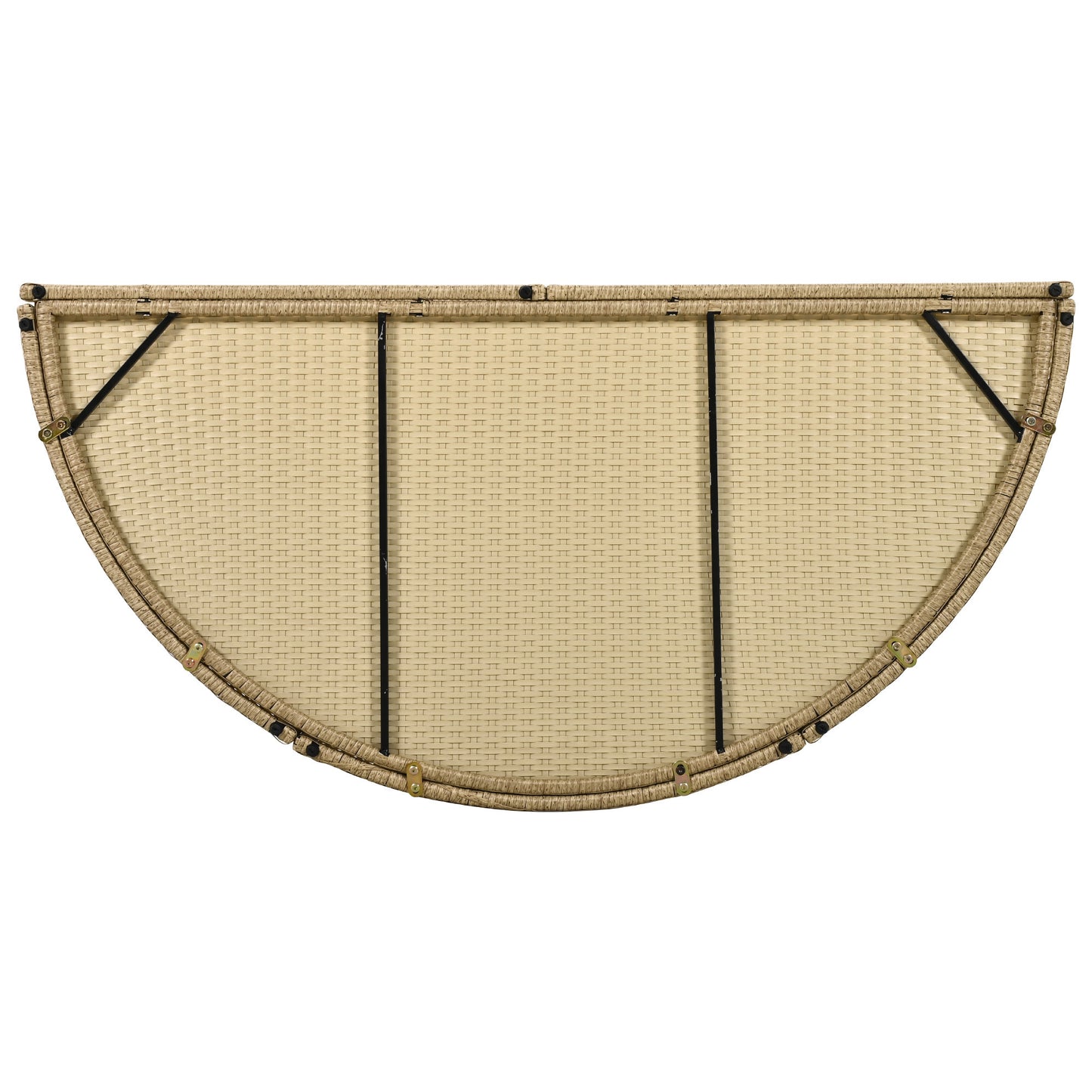 Lit de repos extérieur en osier et rotin, ensemble de meubles de canapé rond avec auvent rétractable, 4 oreillers pour pelouse, jardin, arrière-cour, porche, piscine, beige