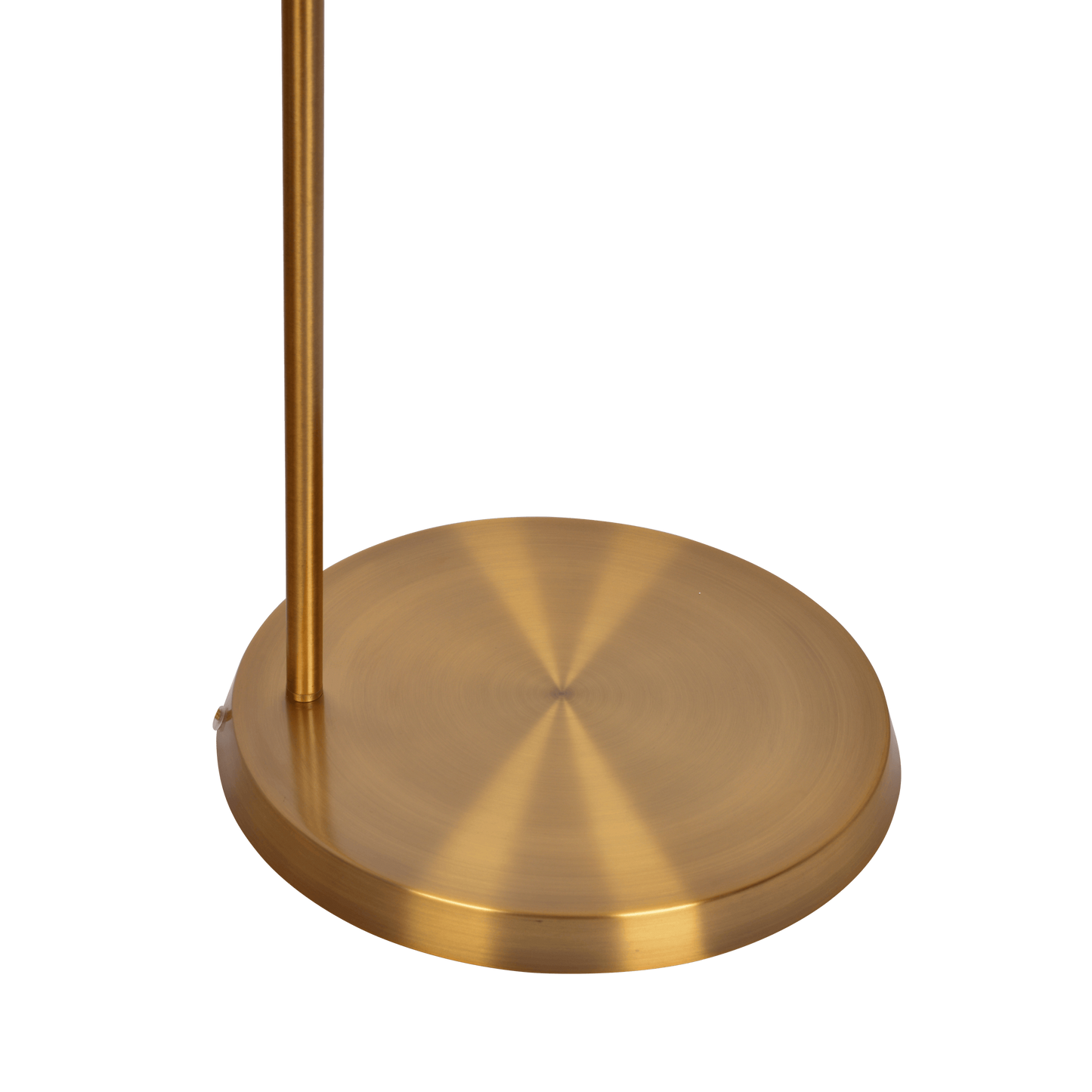 Zenith Offset Brass Base Floor Lamp with Drum-shaped Linen Shade