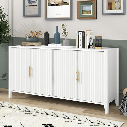 U-Style Accent Storage Cabinet Sideboard Wooden Cabinet with Metal Handles for Hallway, Entryway, Living Room