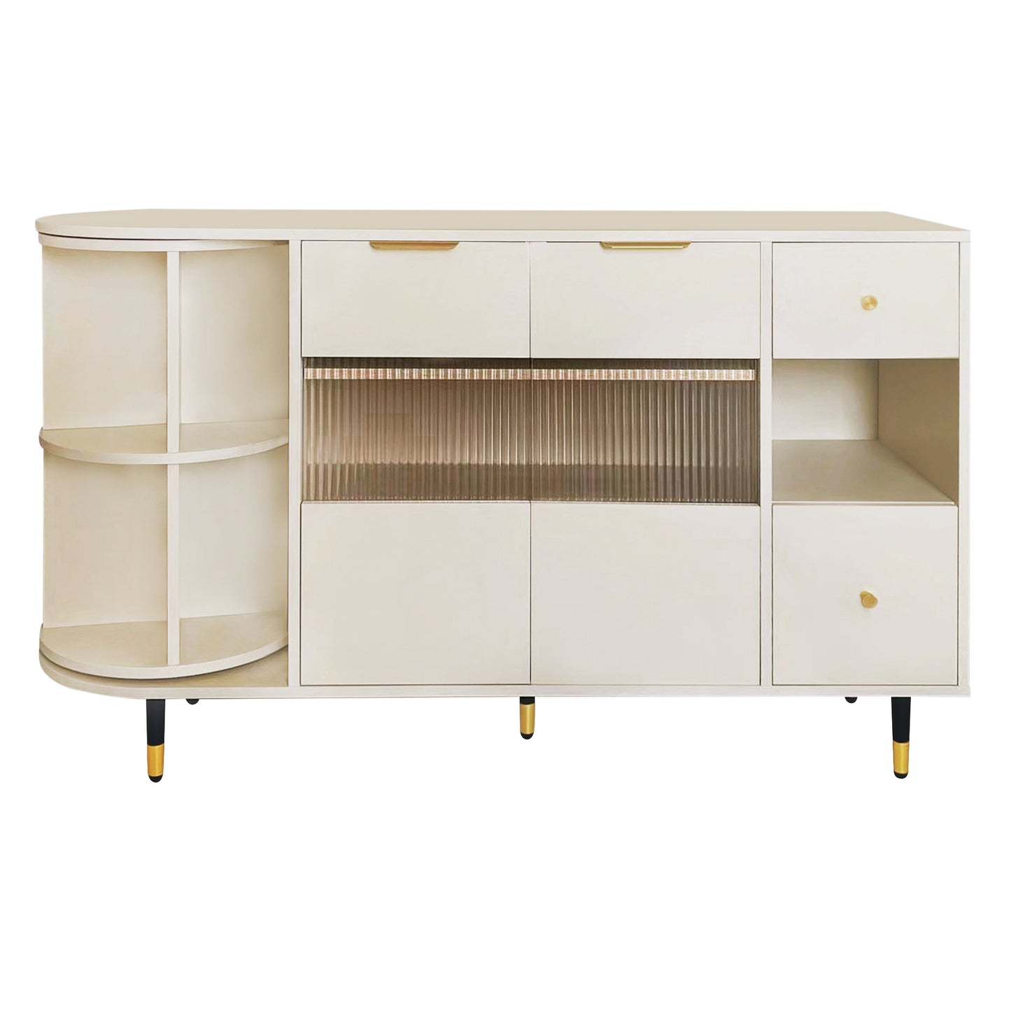 U_STYLE   Rotating Storage Cabinet with 2 Doors and 2 Drawers, Suitable for Living Room, Study, and Balcony