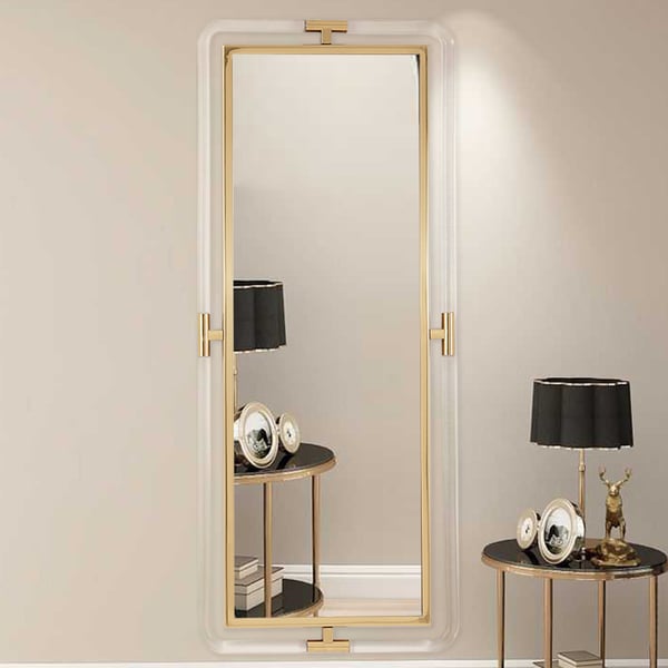 47.2"Modern Gold Full Length Large Long Wall Mirror Decor Acrylic & Metal Frame