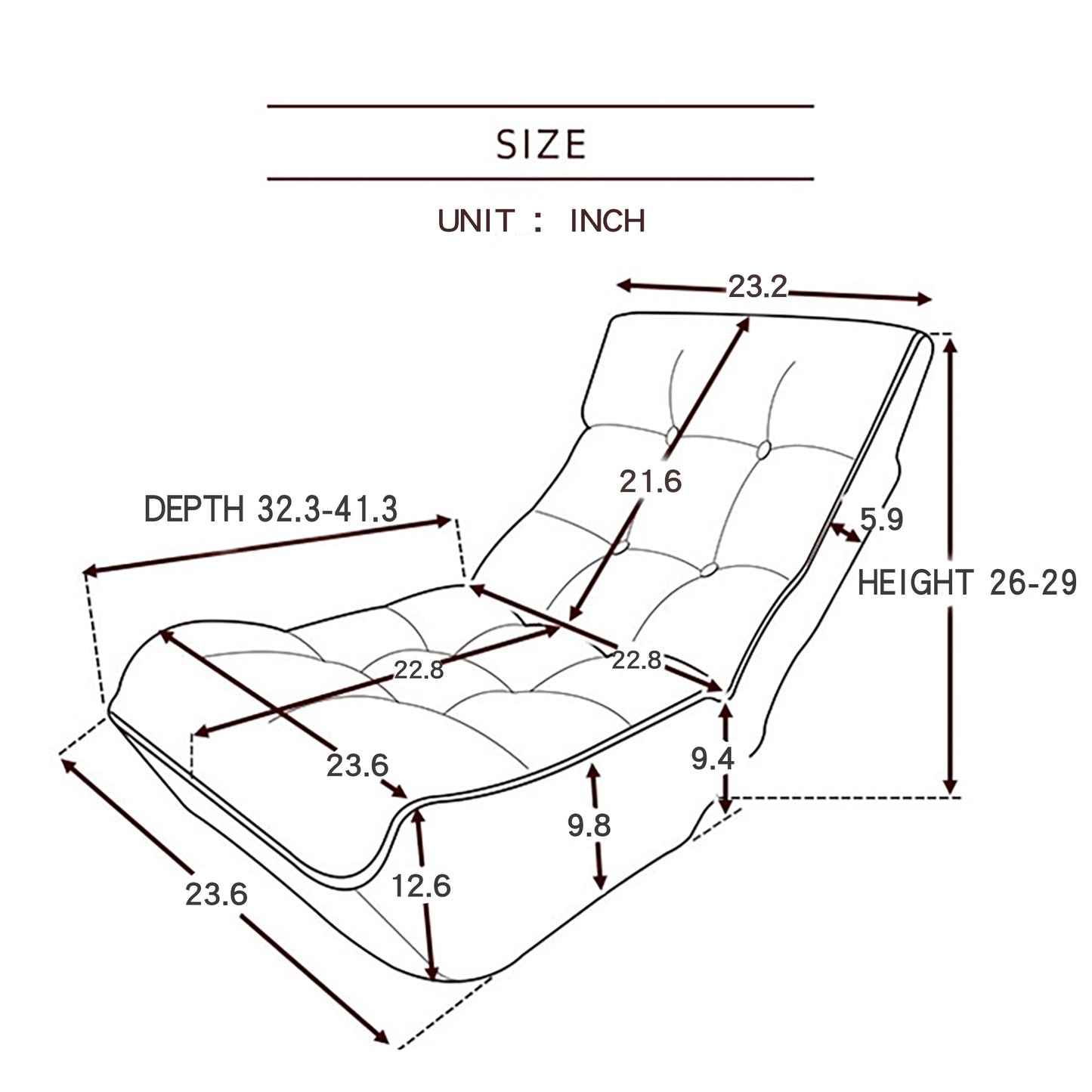 Canapé simple inclinable, chaise japonaise, paresseux, tatami, balcon, chaise inclinable, pour loisirs, réglable