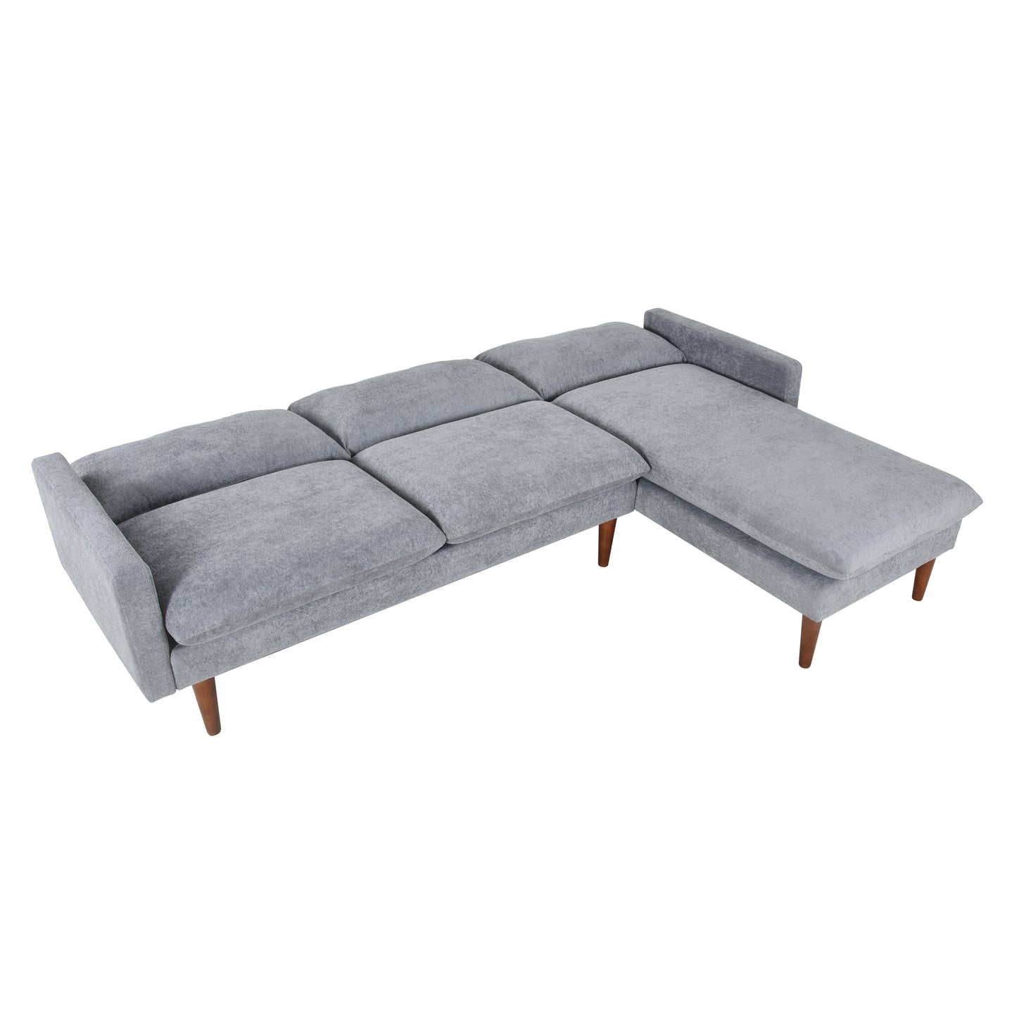 Canapé en forme de L avec cachemire rembourré : design multifonctionnel, aspect luxueux moderne – Idéal pour les salons, les appartements – Assemblage et entretien faciles, gris