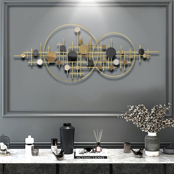 3D Glam Big Gold Round Wall Decor Unique Decorative Metal Home Hanging Art Living Room