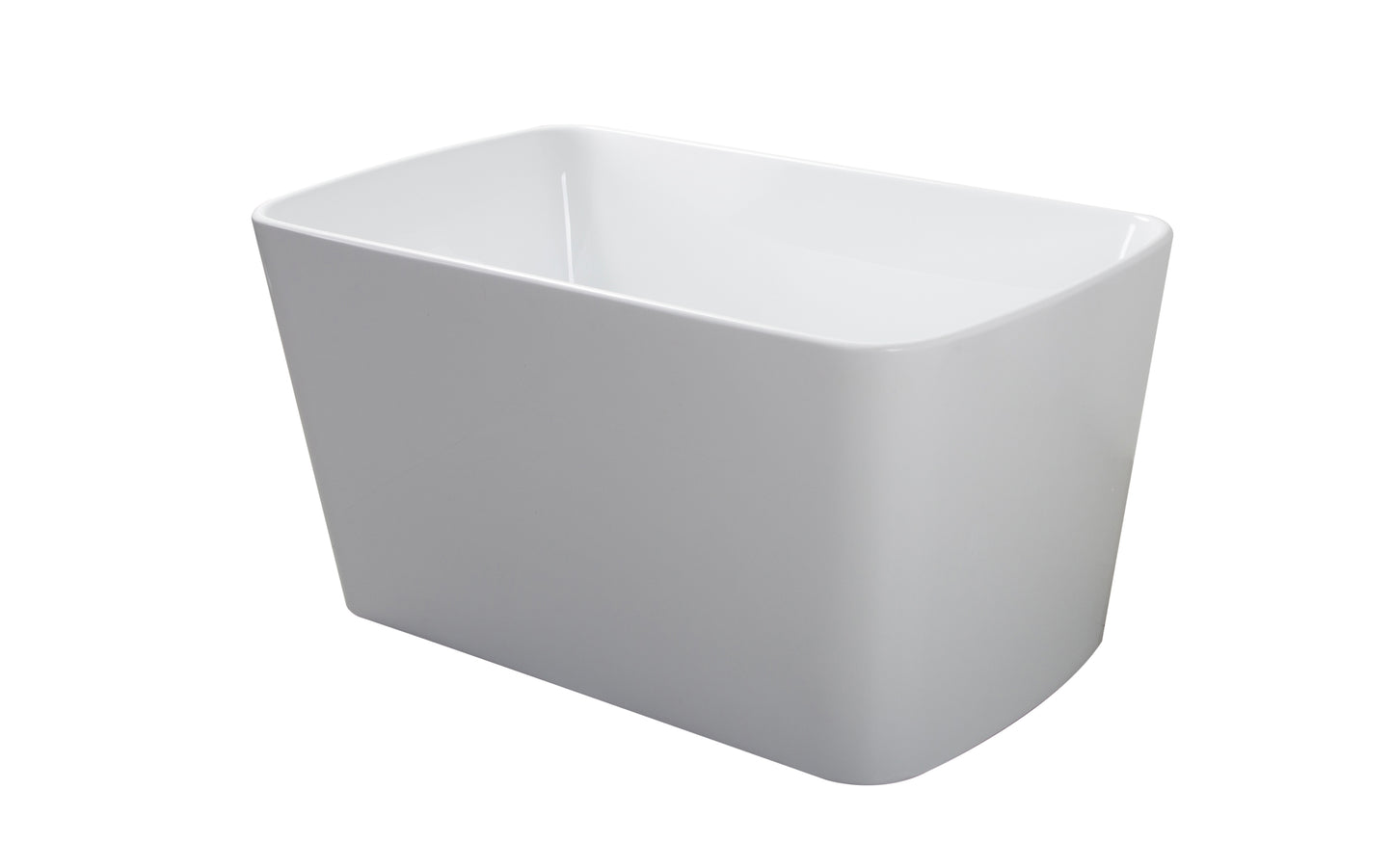 49'' Acrylic Freestanding Soaking Bathtub, Square-shape Japanese Soaking Hot Tub, Sit-In Design with Chrome Overflow and Drain for Express Delivery, Glossy White 23AMAZING-49 (W1920P179228)