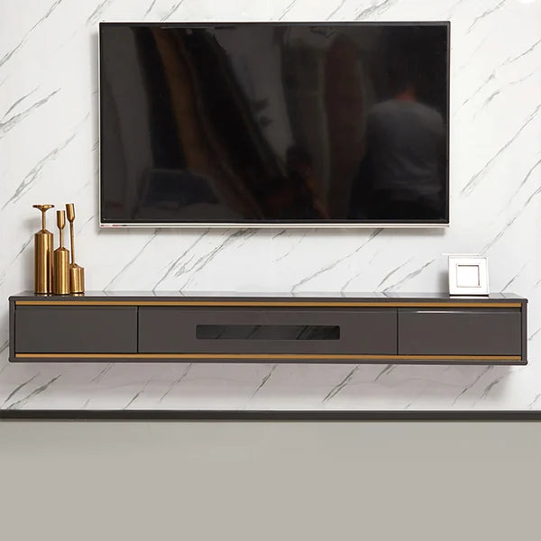 70.9 Inches Gray TV Stand Postmodern Minimalist Floating Media Console with Storage