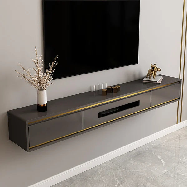 70.9 Inches Gray TV Stand Postmodern Minimalist Floating Media Console with Storage