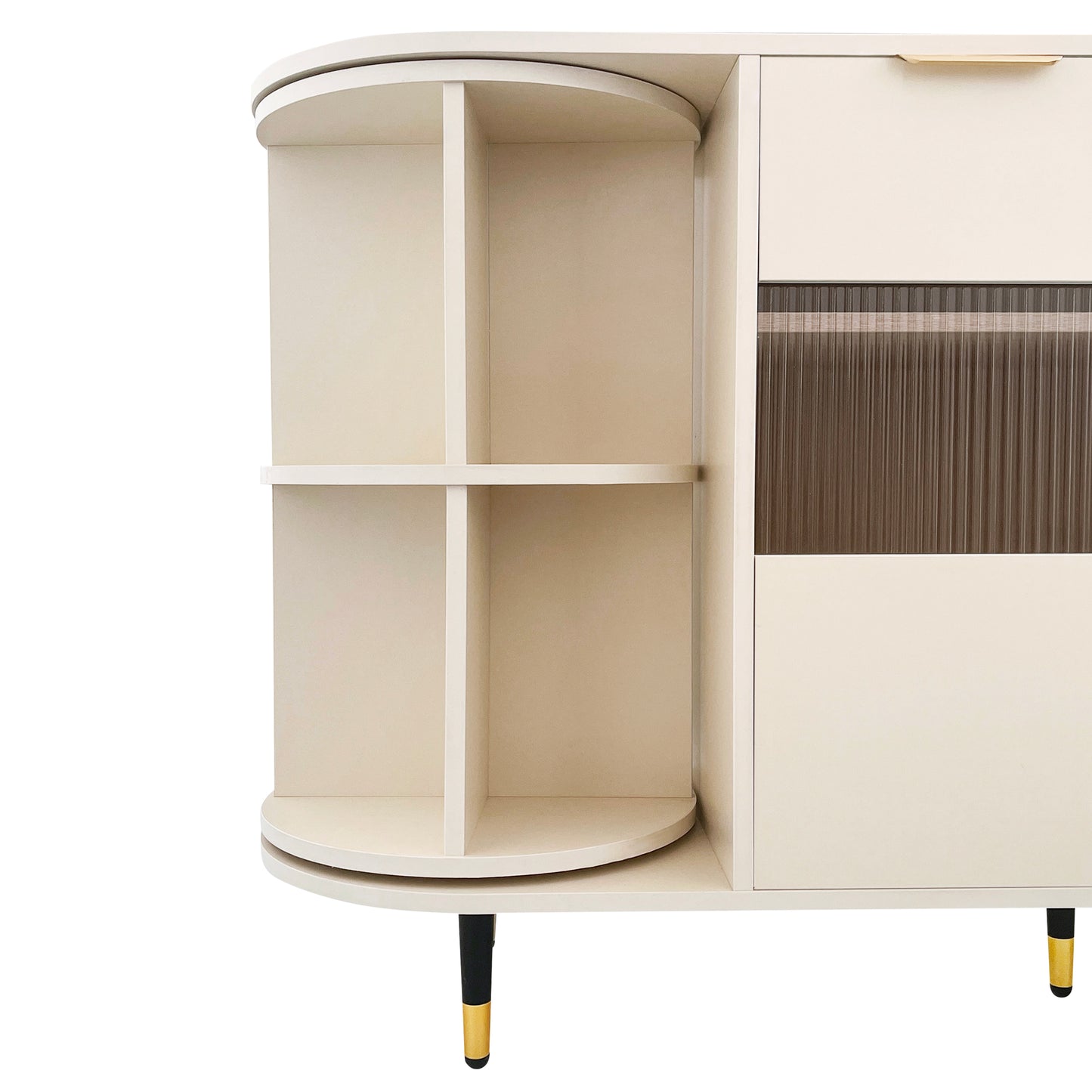 U_STYLE   Rotating Storage Cabinet with 2 Doors and 2 Drawers, Suitable for Living Room, Study, and Balcony