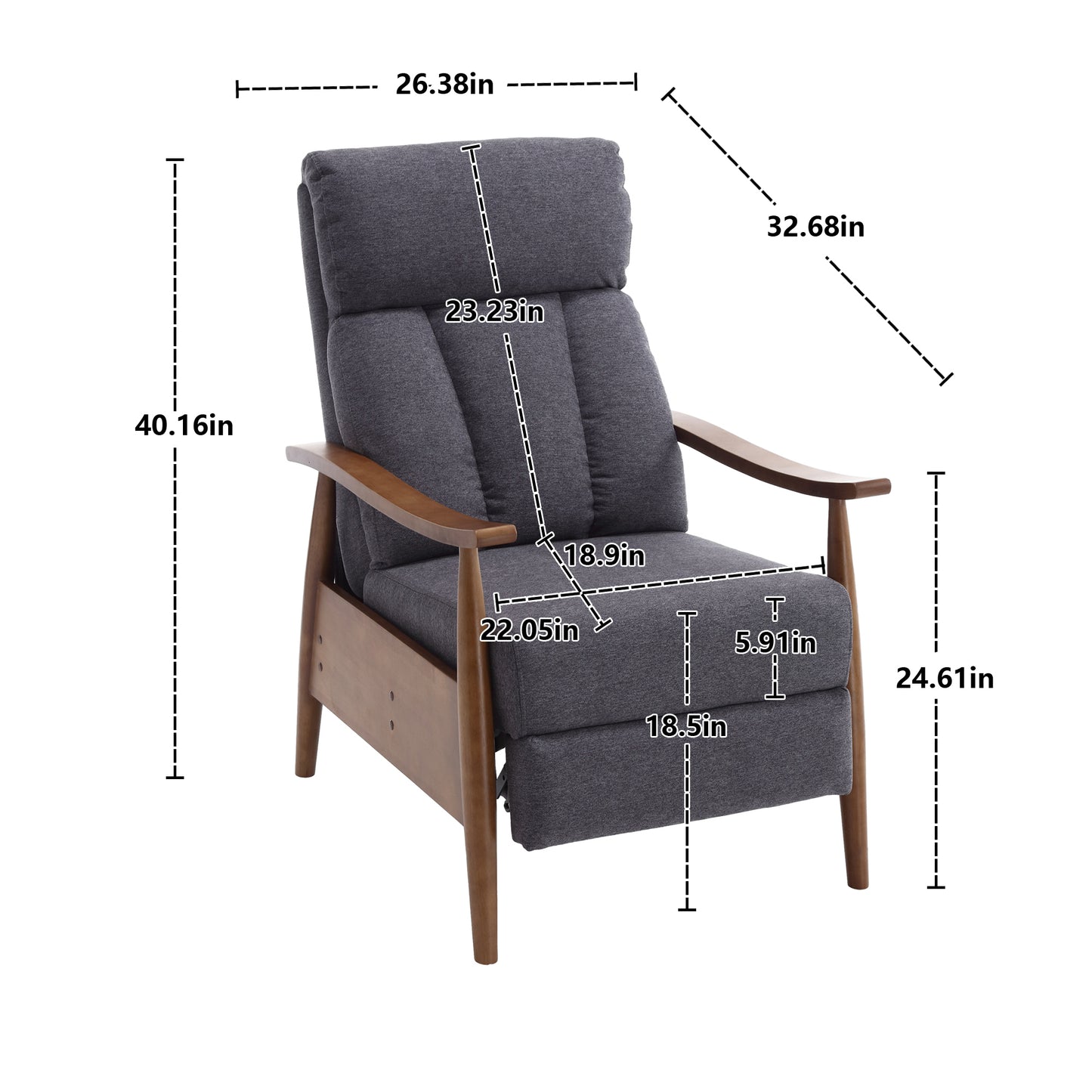 COOLMORE Wood Frame Armchair,  Modern Accent Chair Lounge Chair for Living Room