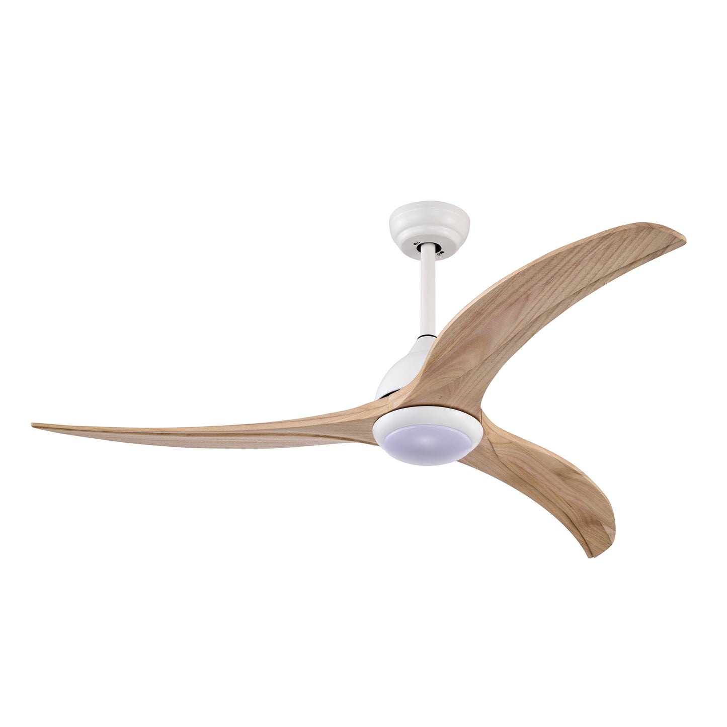 52" Matte White Ceiling Fan with Light & Remote Control - Noiseless Reversible Motor for Indoor/Outdoor Use