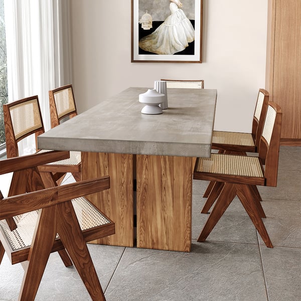  Farmhouse Natural Wooden Dining Table for 8 Person Double Pedestal
