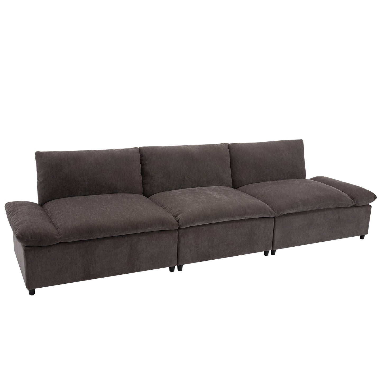 [ Video Provided] U_STYLE 119.5'' 3 Seater Sofa with 2 Storage Units , for Living Room, Office, Apartment