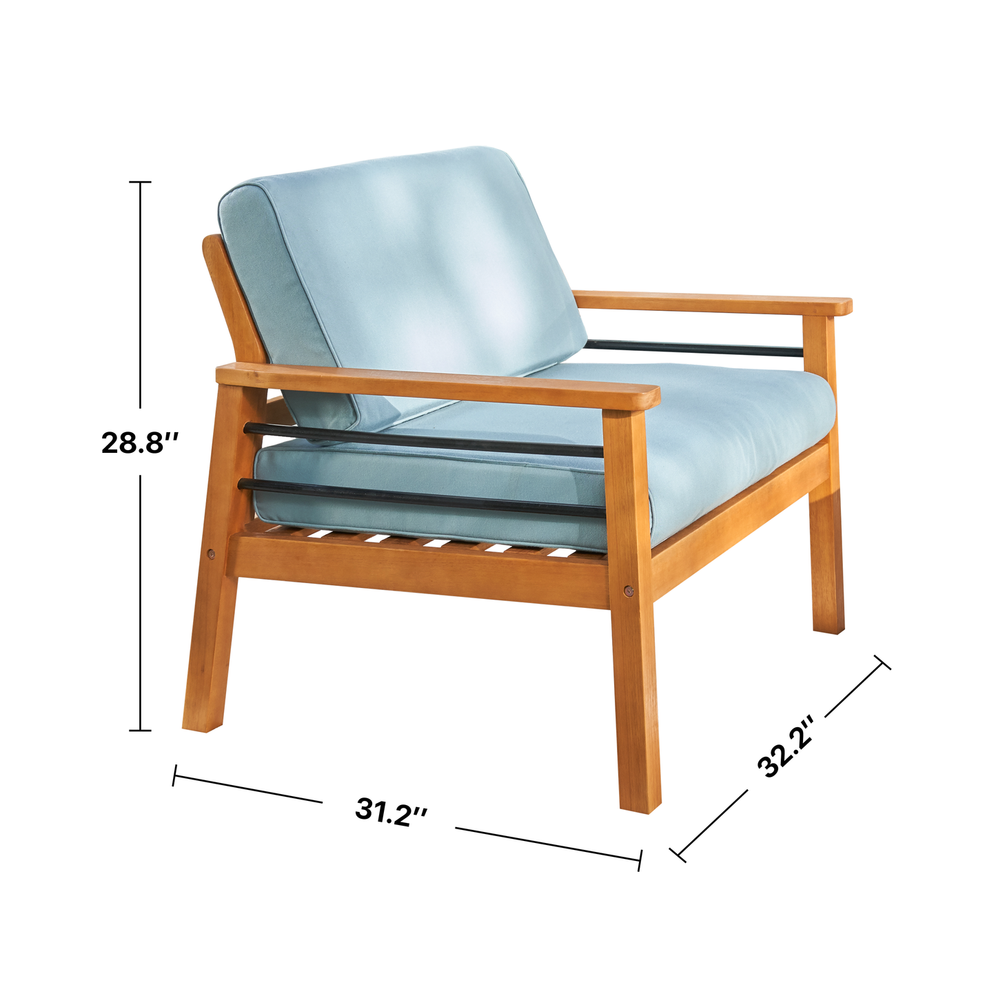 Fauteuil club en bois pour patio contemporain Gloucester