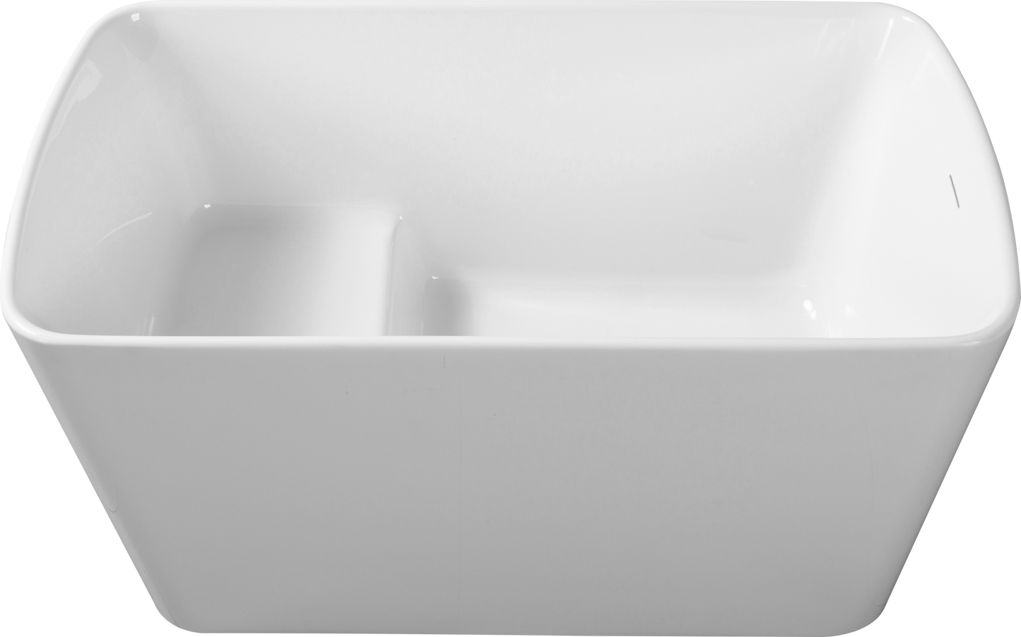 49'' Acrylic Freestanding Soaking Bathtub, Square-shape Japanese Soaking Hot Tub, Sit-In Design with Chrome Overflow and Drain for Express Delivery, Glossy White 23AMAZING-49 (W1920P179228)