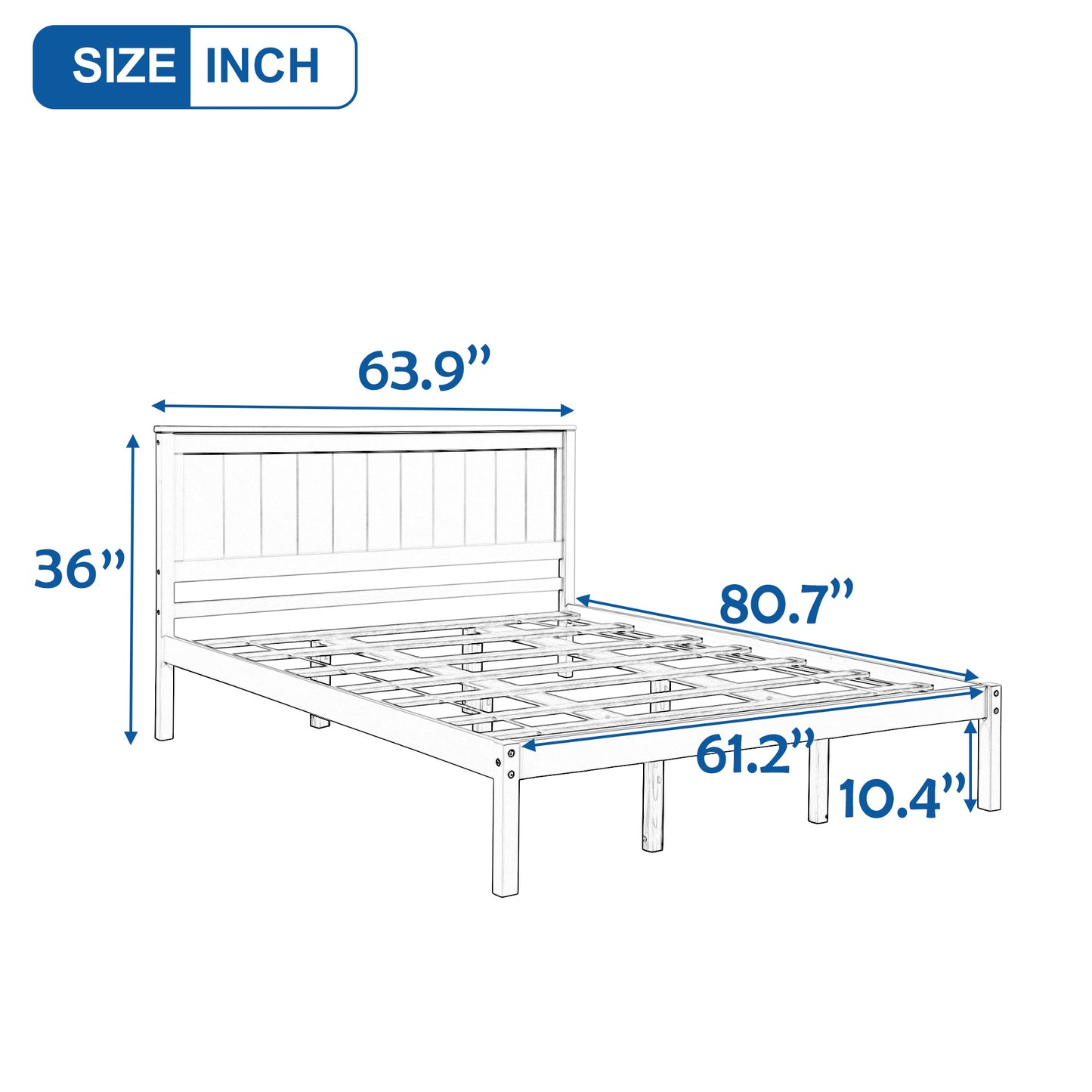 Platform Bed Frame with Headboard, Wood Slat Support, No Box Spring Needed, Queen,Espresso(OLD SKU:WF191420AAP)