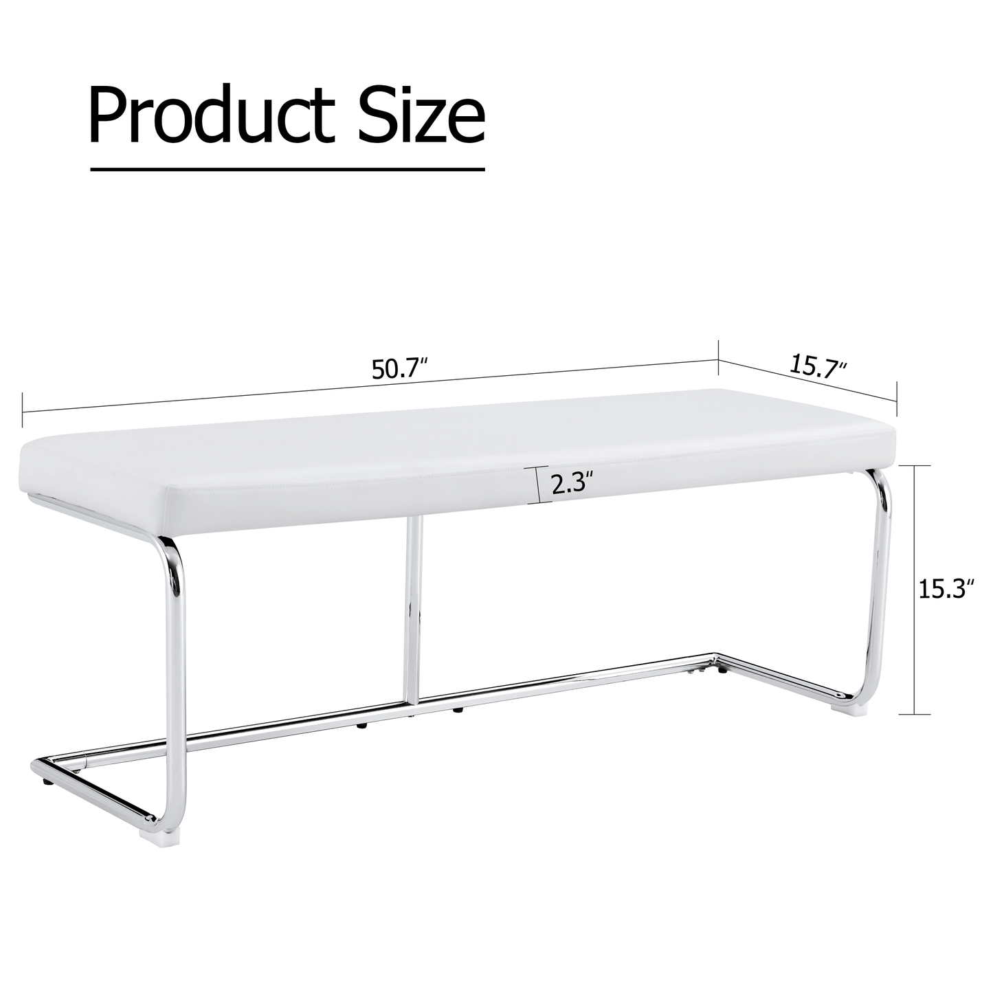 Versatile White Shoe Changing Stool with Silver Metal Legs Multi-Purpose for Entryway and Bedroom