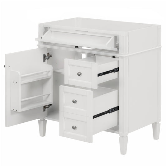30'' Bathroom Vanity without Top Sink, Modern Bathroom Storage Cabinet with 2 Drawers and a Tip-out Drawer (NOT INCLUDE BASIN)