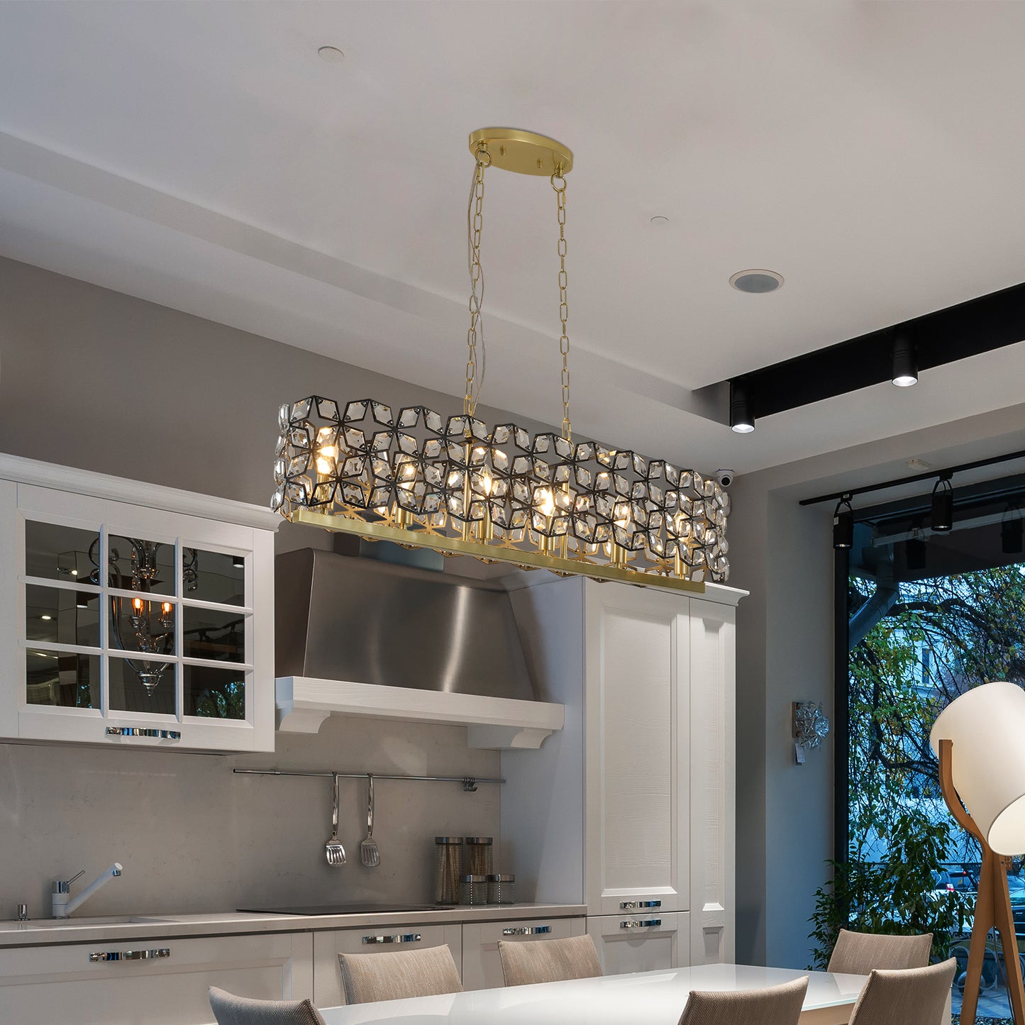 Luxury Modern Champagne Gold Oval Crystal Ceiling Chandelier - Elegant Home Lighting