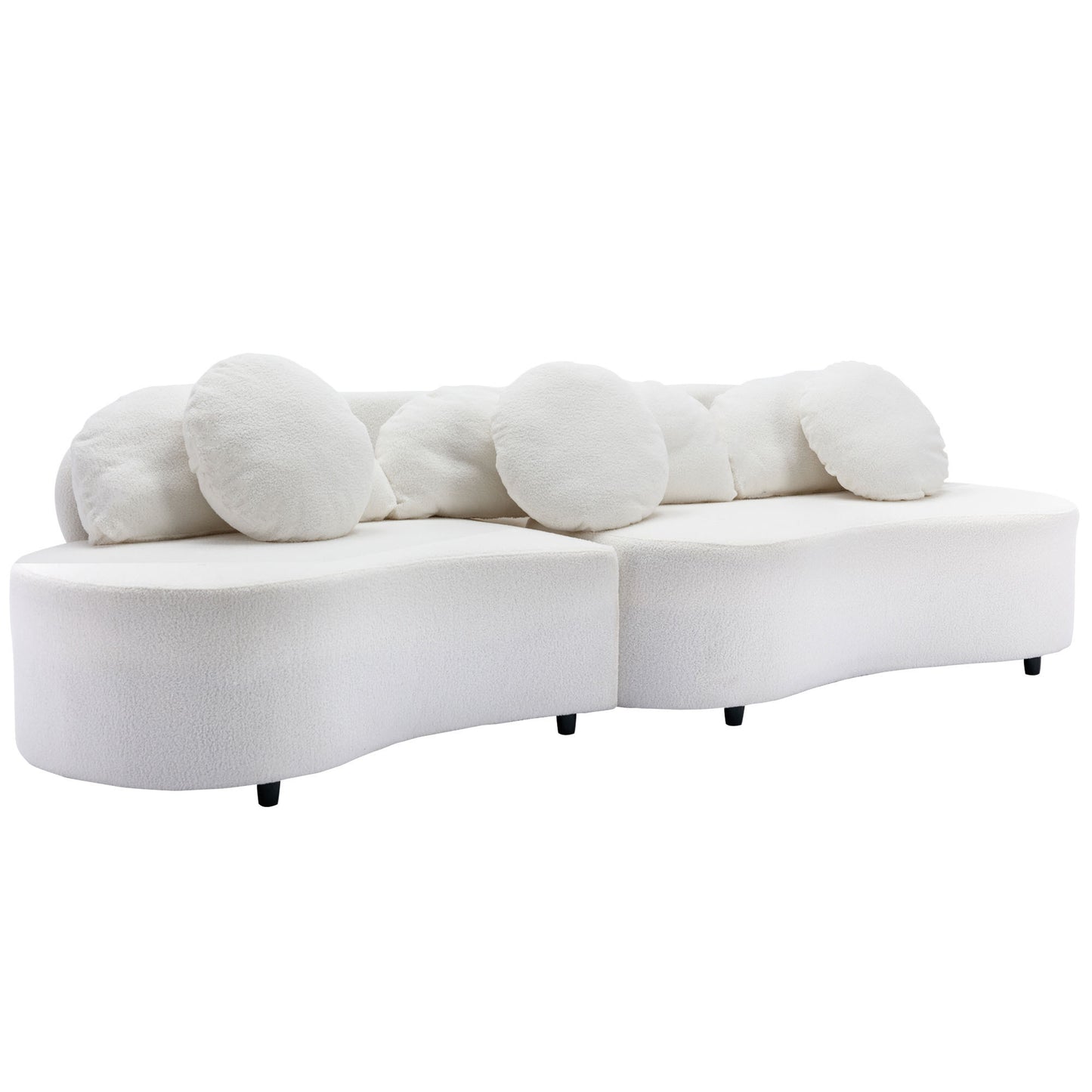 103.9" Modern Living Room Sofa Lamb Velvet Upholstered Couch Furniture for Home or Office, Beige