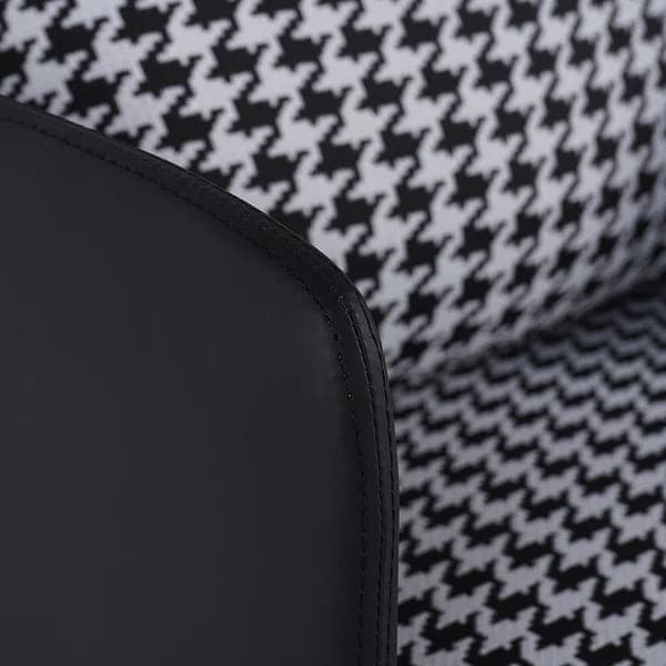 Modern Houndstooth Accent Chair with Linen Upholstery for Living Room