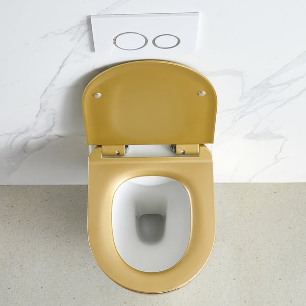 Luxury Round Wall-Mount Toilet Rimless Flushing Ceramic