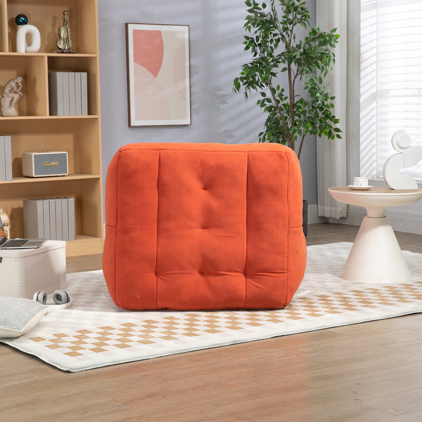 Fauteuil poire moelleux, pouf confortable pour adultes et enfants, fauteuil poire super doux avec mousse à mémoire de forme et pouf, fauteuil poire intérieur moderne pour salon, chambre à coucher, appartement