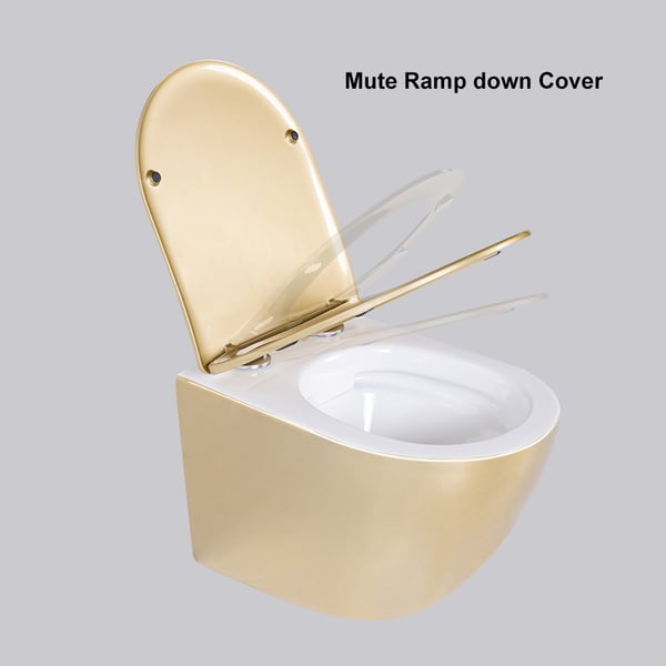 Luxury Round Wall-Mount Toilet Rimless Flushing Ceramic