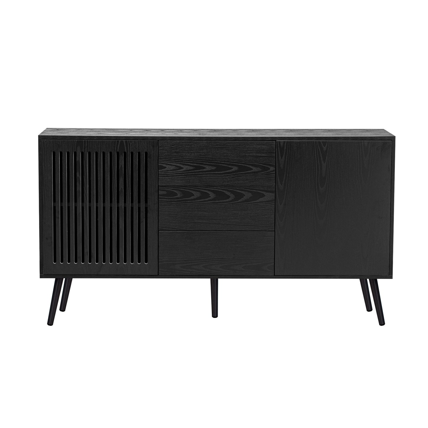 Modern Cabinet with 2 Doors and 3 Drawers, Suitable for Living Rooms, Studies, and Entrances.