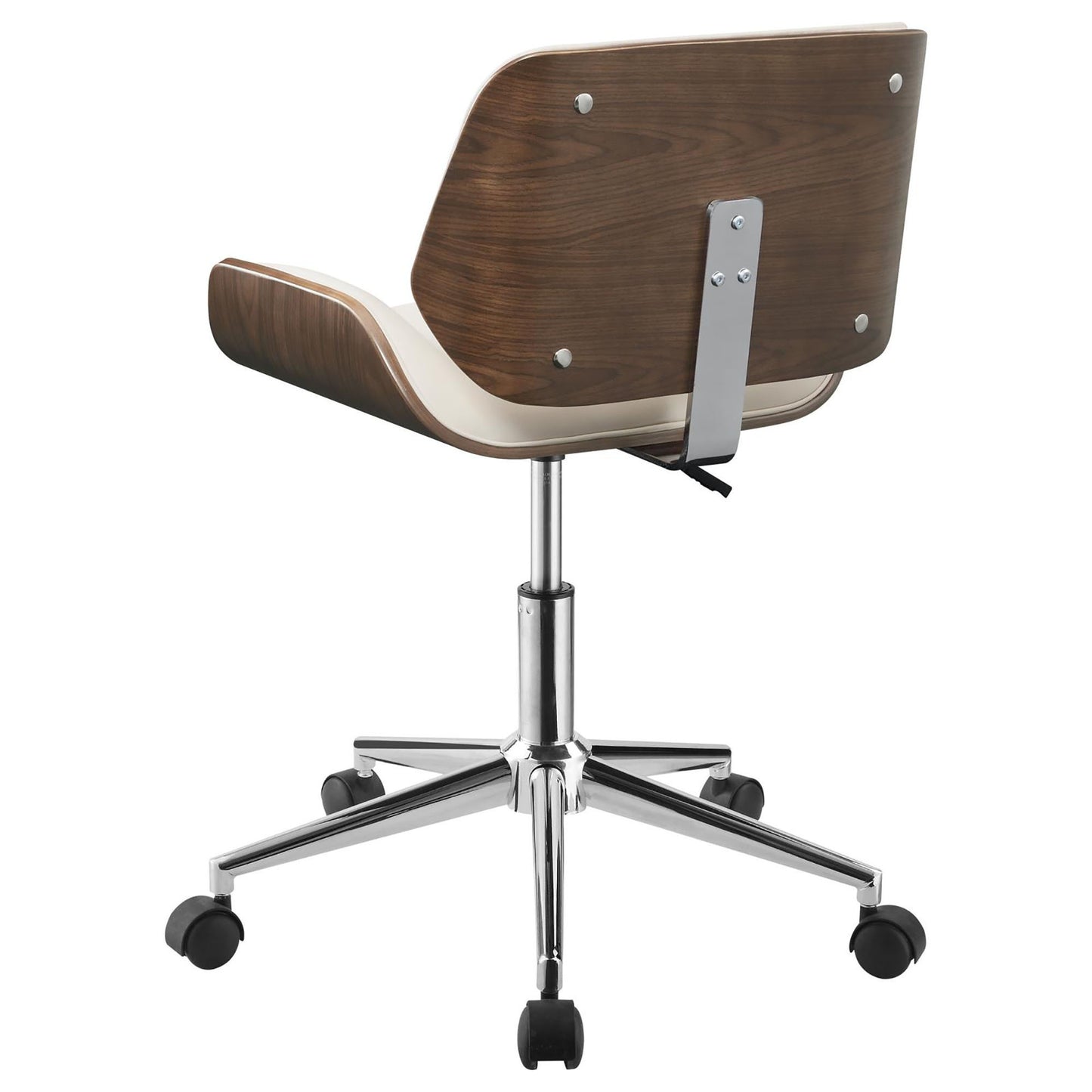 Ecru and Walnut Swivel Office Chair