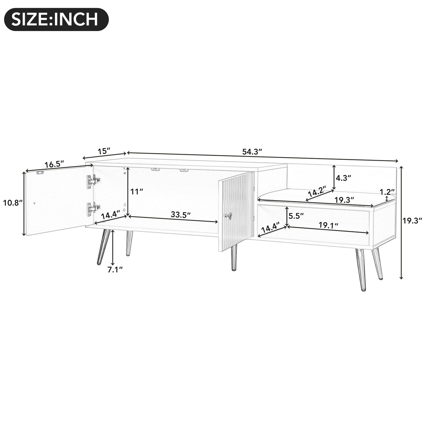 TREXM Modern Shoe Storage Bench with Hidden Storage and Upholstered Cushions for Bedside, Living Room and Entryway ((Antique White)