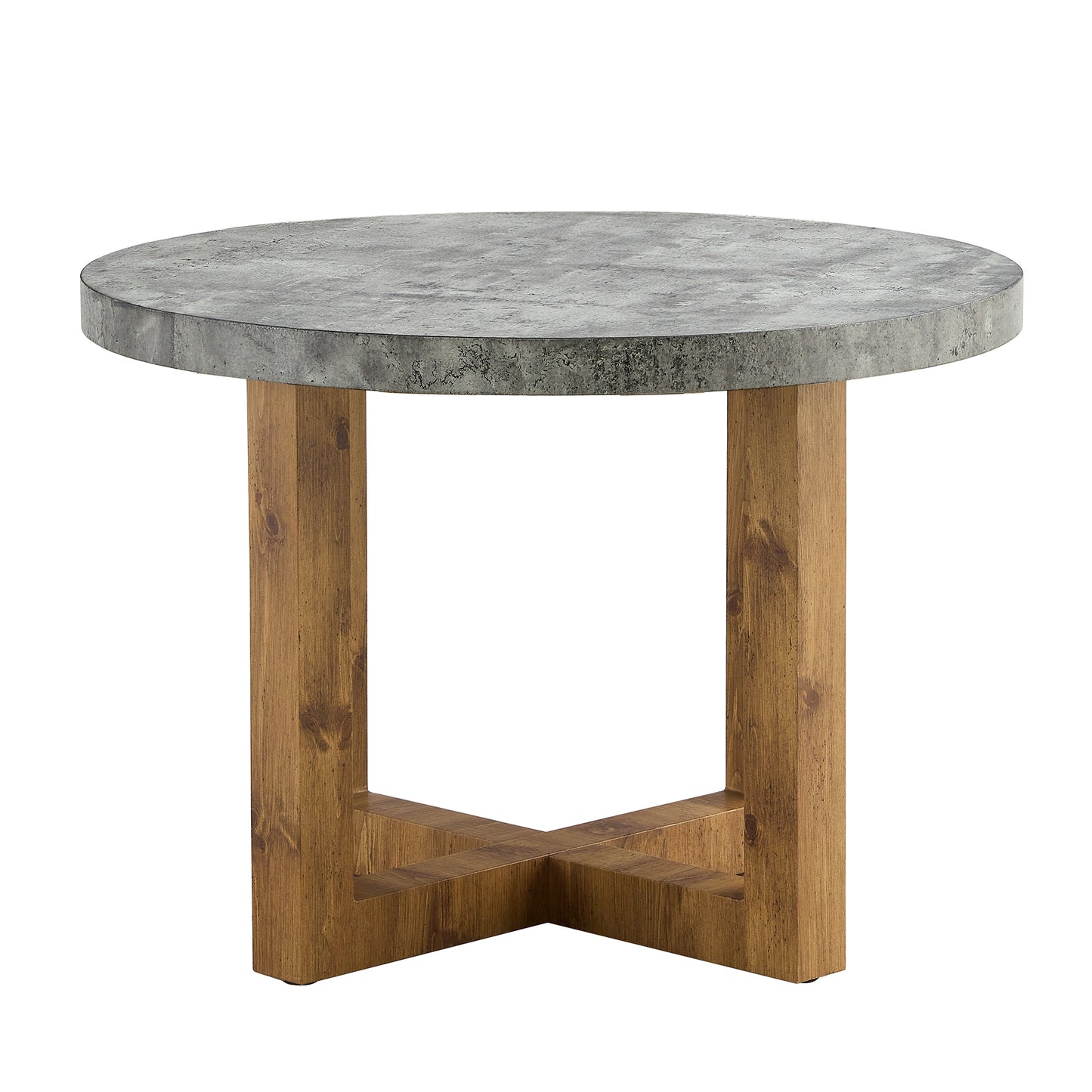 A modern and practical circular dining table. Made of MDF tabletop and wooden MDF table legs. Suitable for living room and bedroom. 42 inches * 42 inches * 30 inches