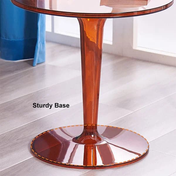 Acrylic End Table Amber Modern Accent Table Clear Round Side Table