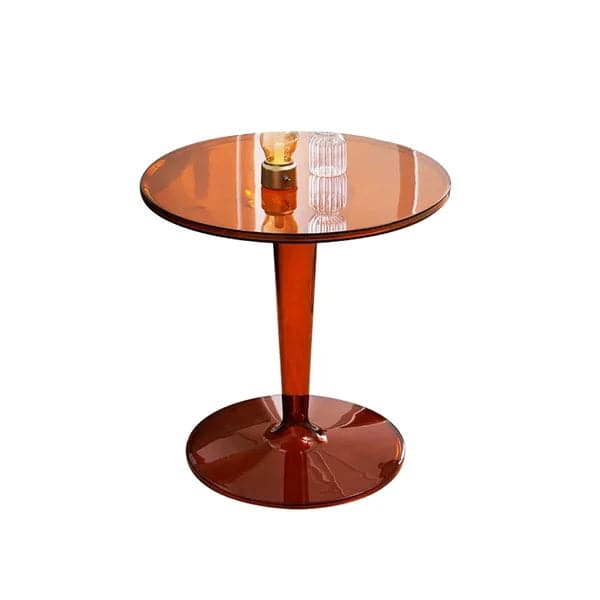 Table d'appoint en acrylique Table d'appoint moderne ambre Table d'appoint ronde transparente