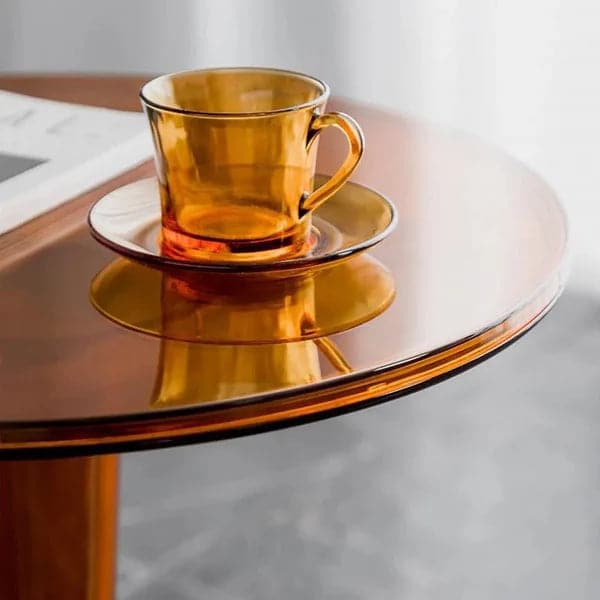 Table d'appoint en acrylique Table d'appoint moderne ambre Table d'appoint ronde transparente