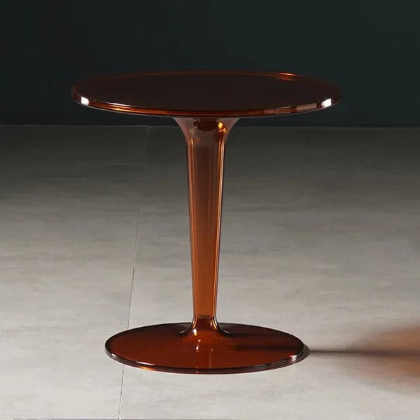 Table d'appoint en acrylique Table d'appoint moderne ambre Table d'appoint ronde transparente