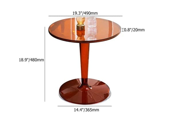 Table d'appoint en acrylique Table d'appoint moderne ambre Table d'appoint ronde transparente