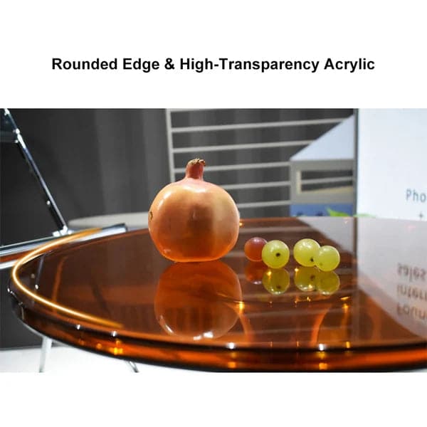 Table d'appoint en acrylique Table d'appoint moderne ambre Table d'appoint ronde transparente