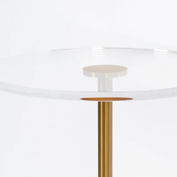 Table d'appoint ronde en acrylique, table d'appoint élégante et transparente en acier inoxydable