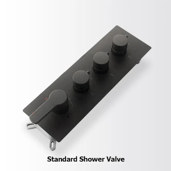 Système de douche cascade mural moderne noir en laiton massif avec douche à main