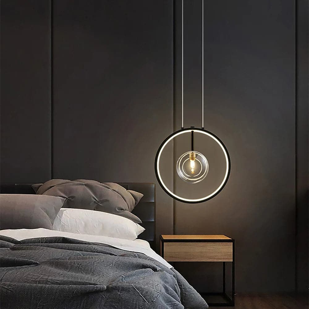 Bubi Black Pendant Light Minimalist Glass Globe LED 1/3/5-Light for Dining Room#1-Light