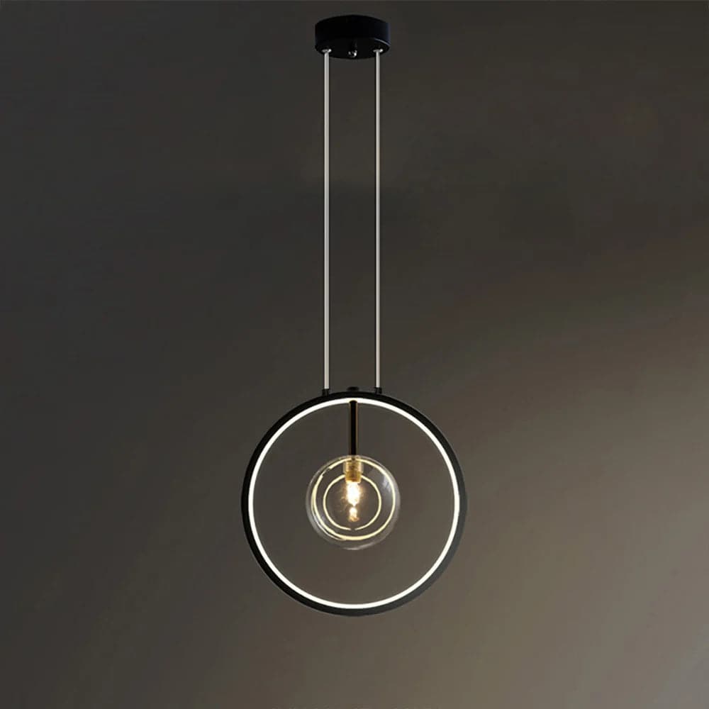 Bubi Black Pendant Light Minimalist Glass Globe LED 1/3/5-Light for Dining Room#1-Light