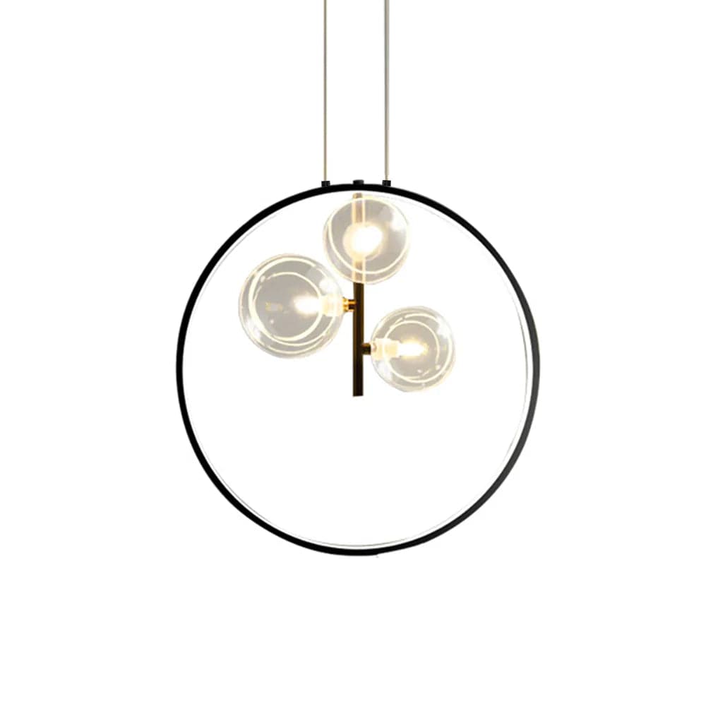 Bubi Black Pendant Light Minimalist Glass Globe LED 1/3/5-Light for Dining Room#3-Light